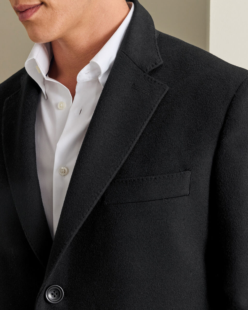Pure Wool Overcoat - Black