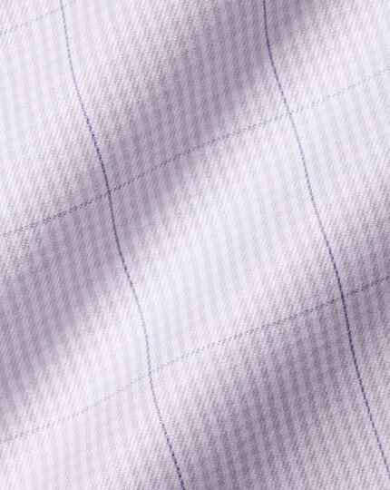 Non-Iron Twill Puppytooth Check Shirt - Lavender Purple