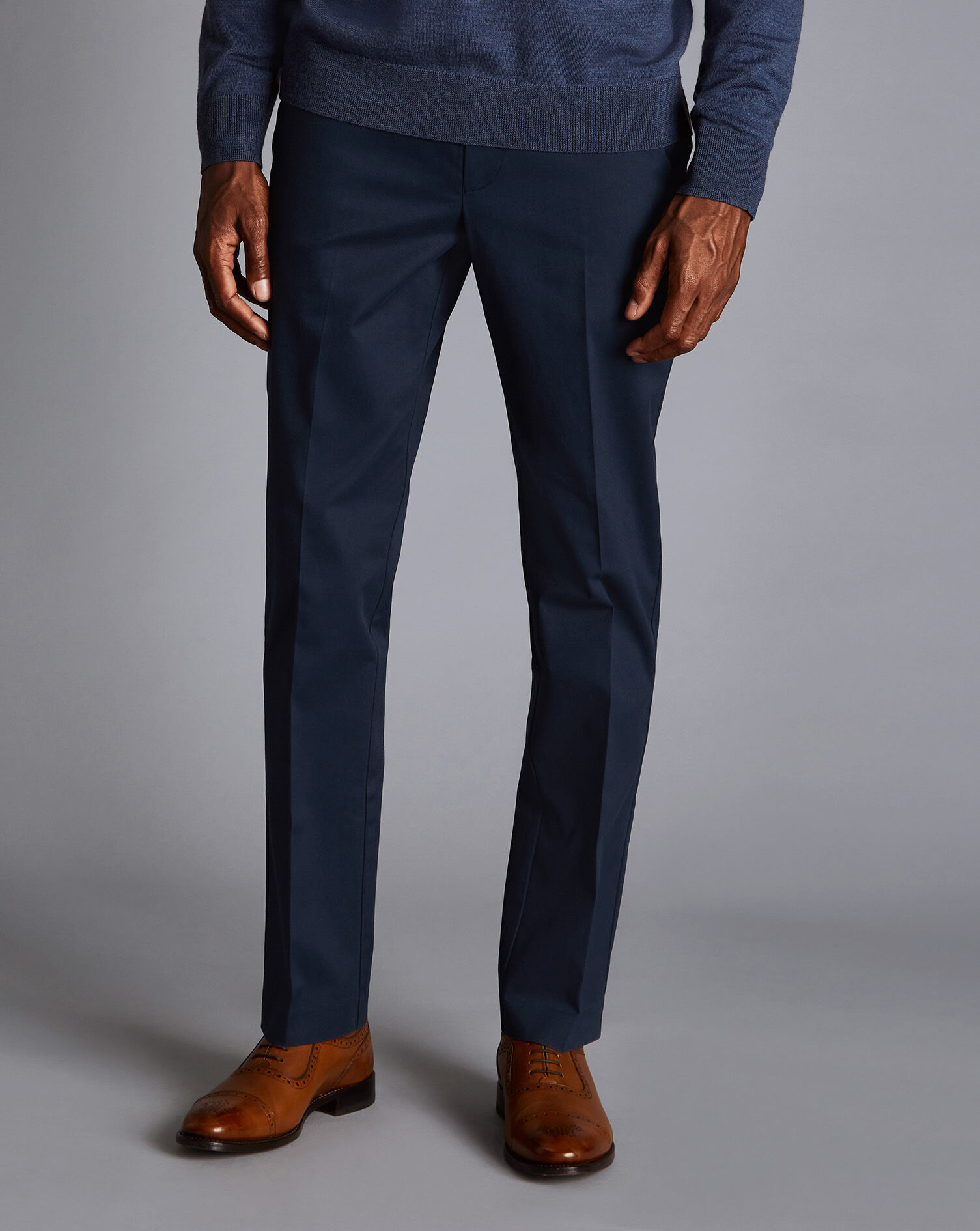 Non-Iron Chinos - Navy | Charles Tyrwhitt