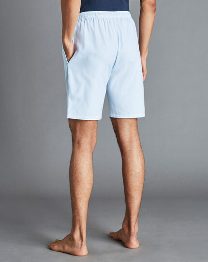 Fine Stripe Pyjama Shorts - Sky Blue