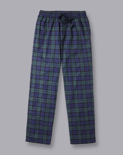 Check Pajama Bottoms - French Blue & Forest Green