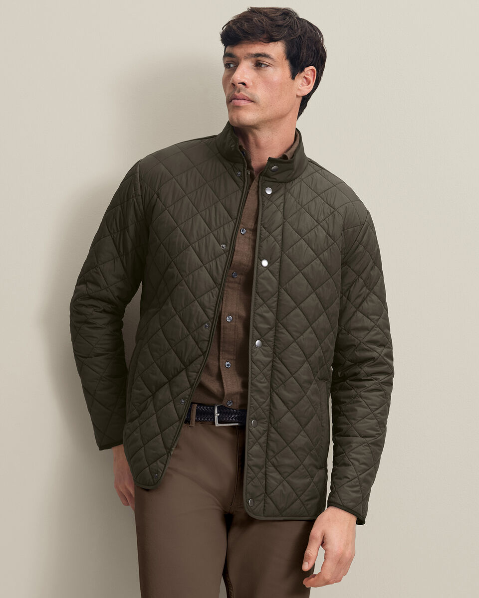 Diamond Quilted Jacket - Olive