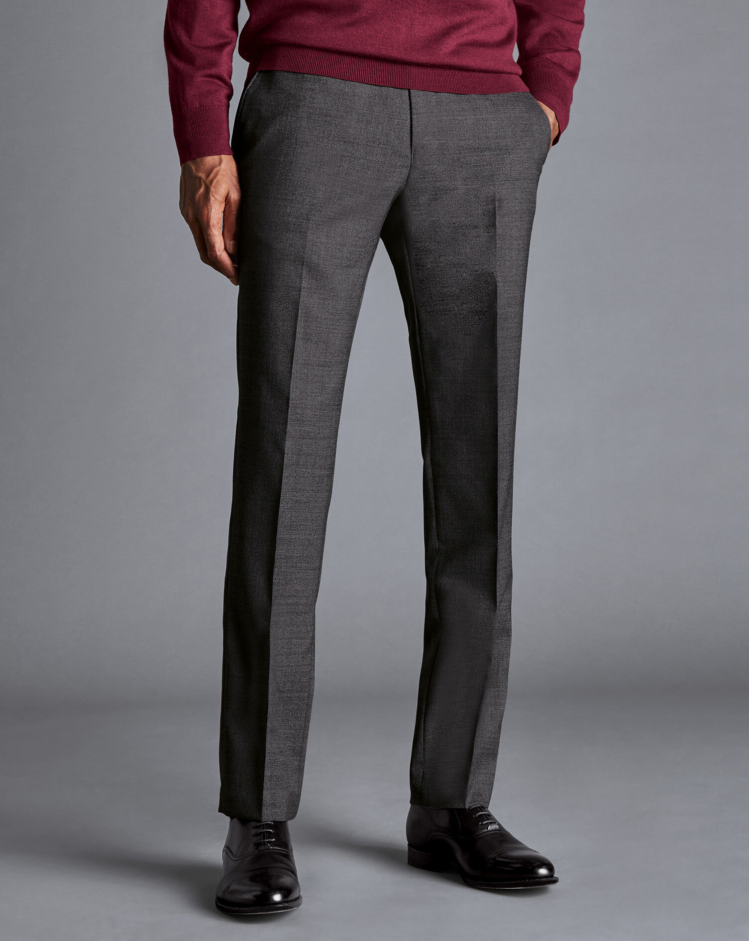 Italian Wool Trousers - Grey | Charles 