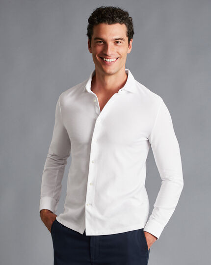 Twill Jersey Shirt - White