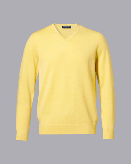Merino V-Neck Sweater - Lemon
