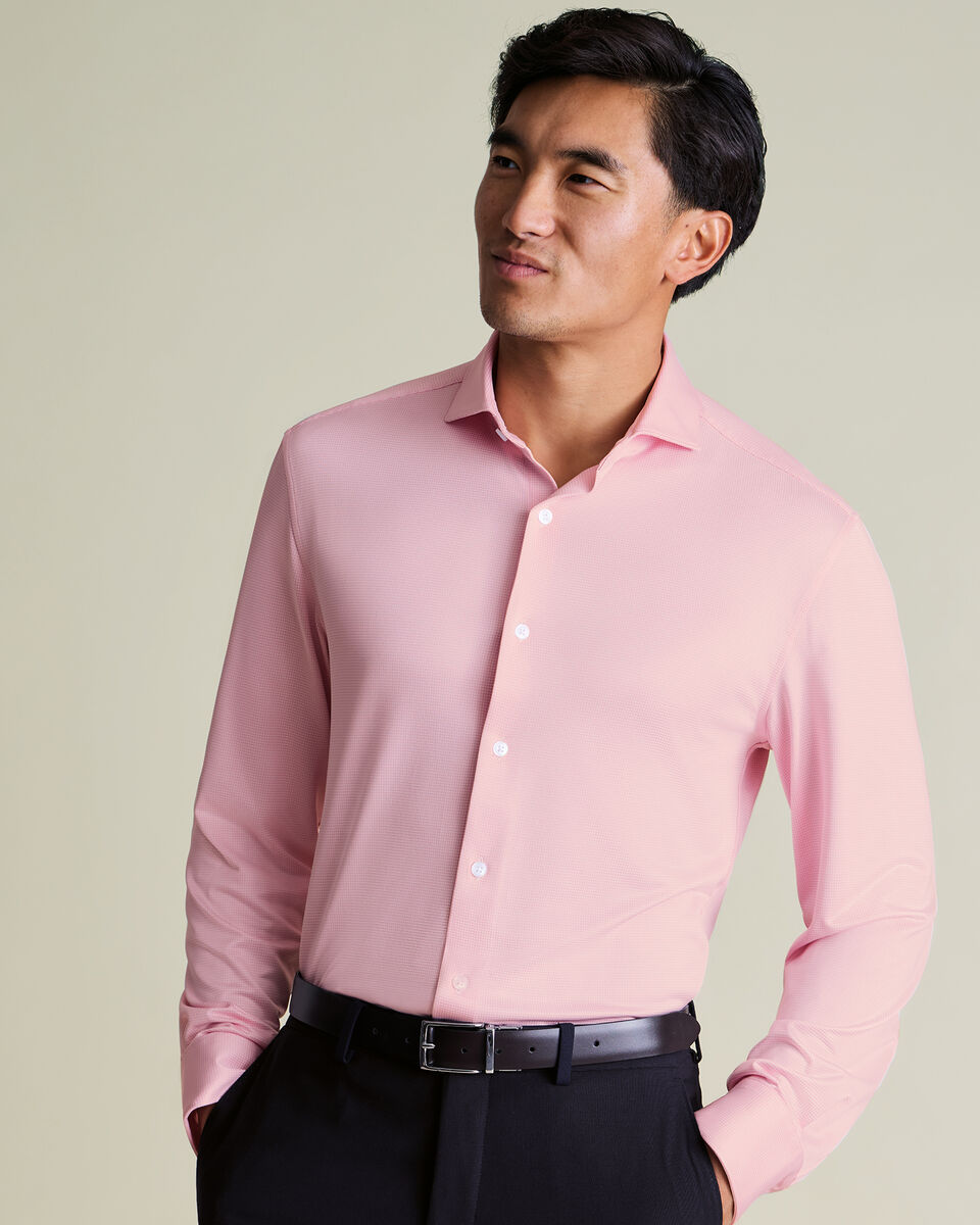 Performance Stretch Shirt - Light Pink & White