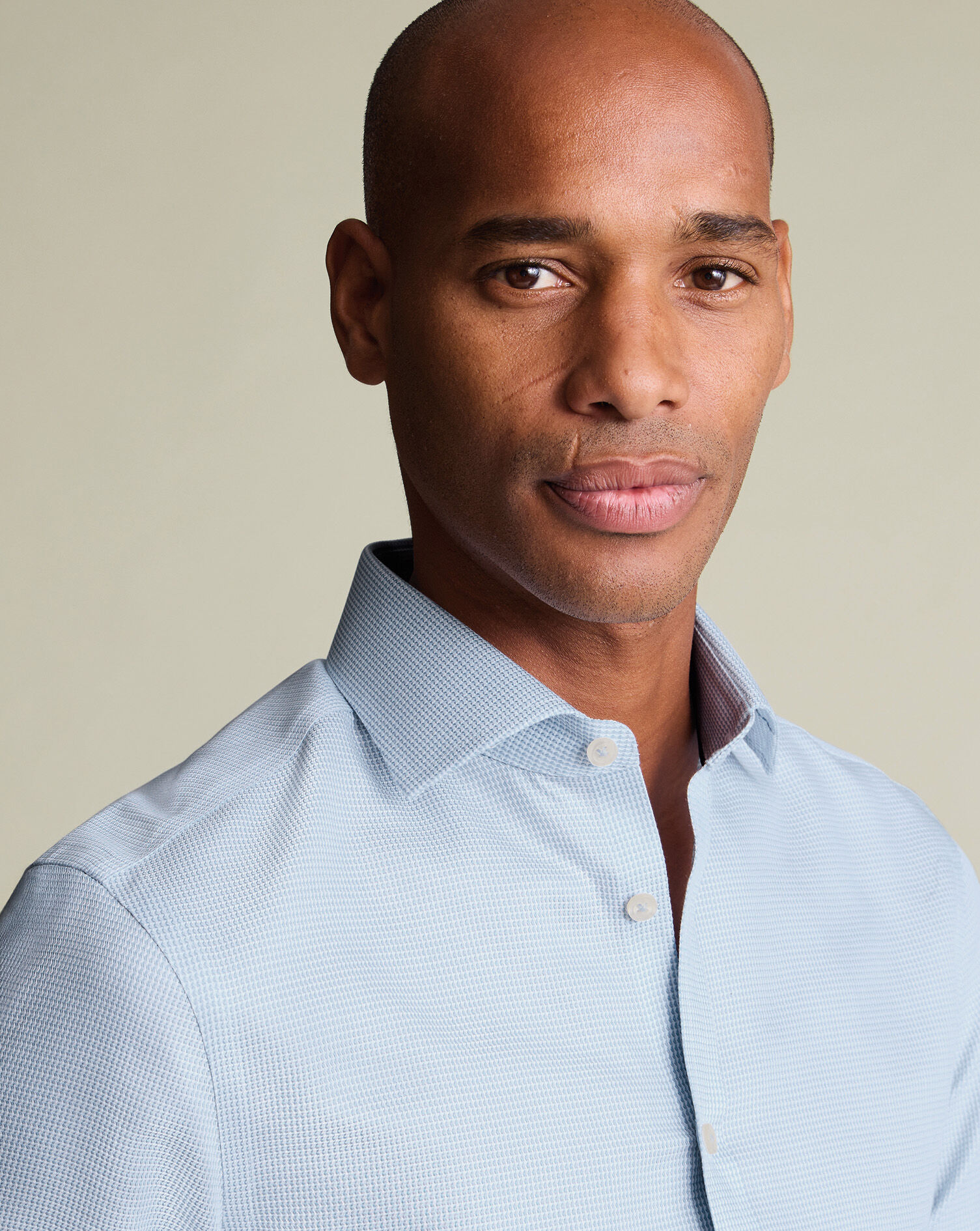 Non-Iron Stretch Burlington Weave Shirt - Sky Blue