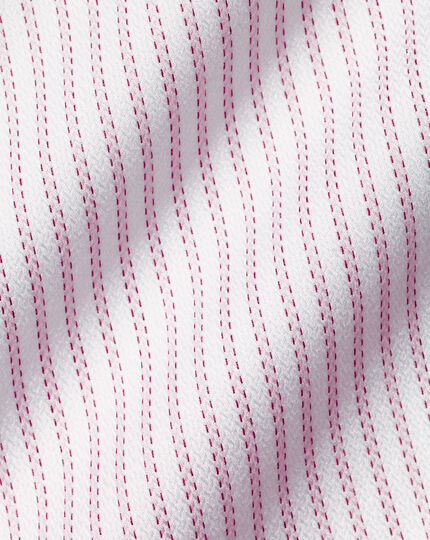 Bügelfreies Hemd aus Richmond-Gewebe mit Haifischkragen und Streifen - Hellrosa