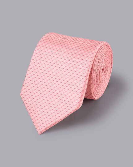 Stain Resistant Pattern Silk Tie - Light Coral