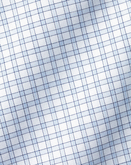 Bügelfreies Popeline-Hemd mit feinen Karos - Himmelblau