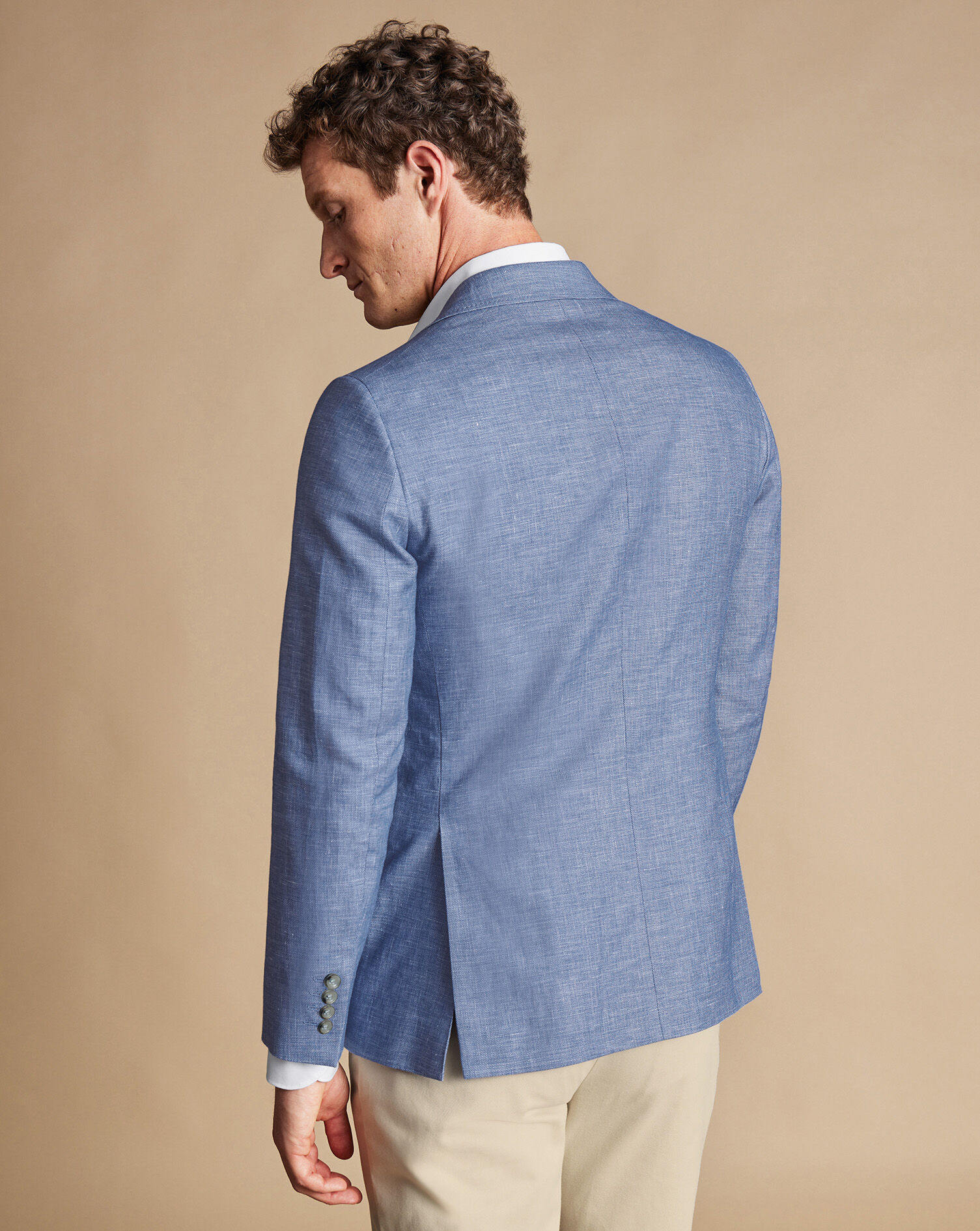 Linen Cotton Jacket - Cobalt Blue | Charles Tyrwhitt US