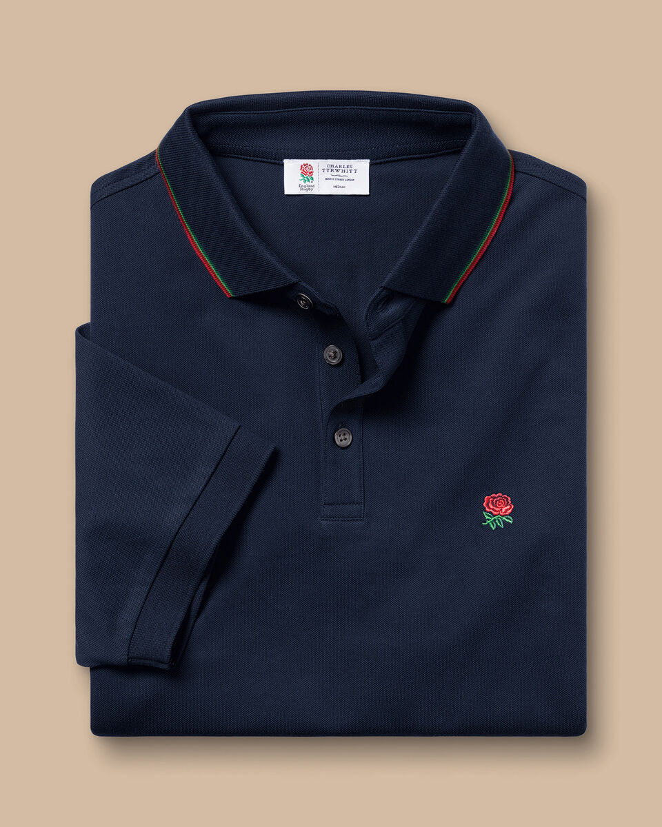 England Rugby Piqué-Polo - Marineblau | Charles Tyrwhitt