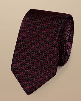 Silk Grenadine Italian Tie - Maroon Red