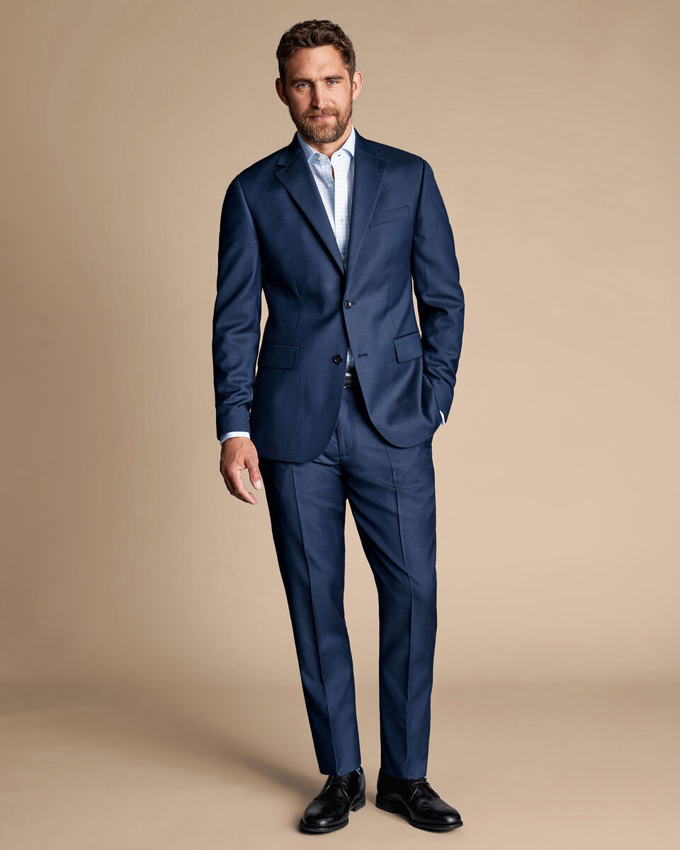 Natural Stretch Twill Suit - Royal Blue | Charles Tyrwhitt