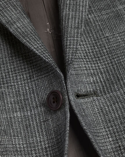 Linen Check Jacket - Light Grey