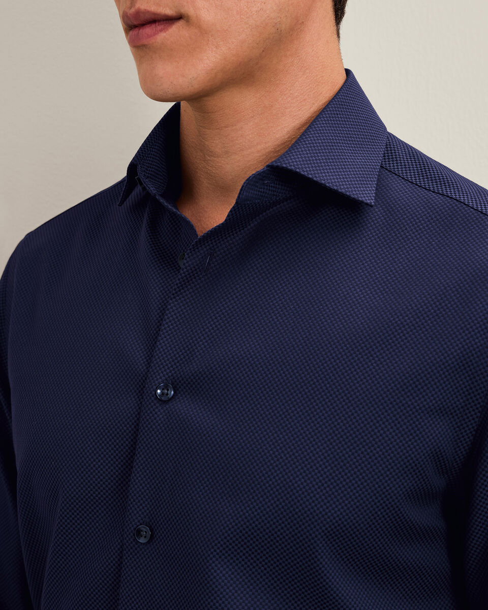 Non-Iron Stretch Texture Shirt - Royal Blue