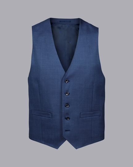Sharkskin Suit Vest - Ocean Blue