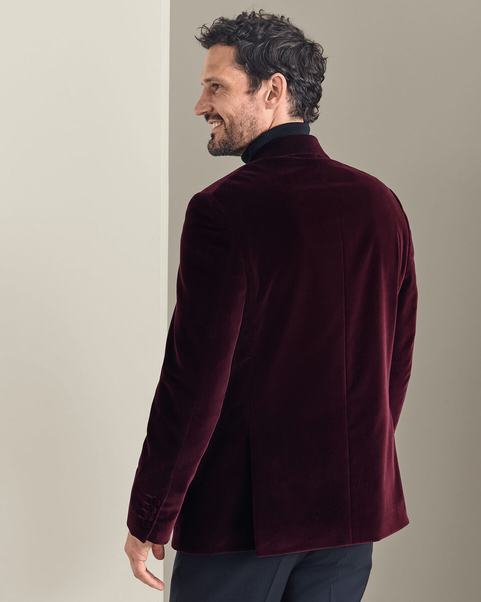 Velvet Italian Jacket - Burgundy