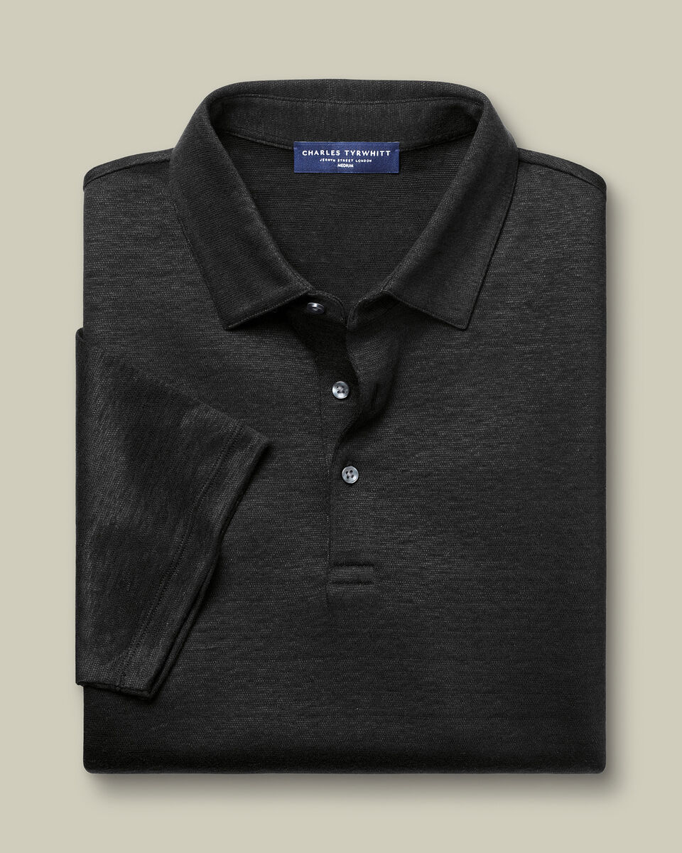 Linen Polo - Black