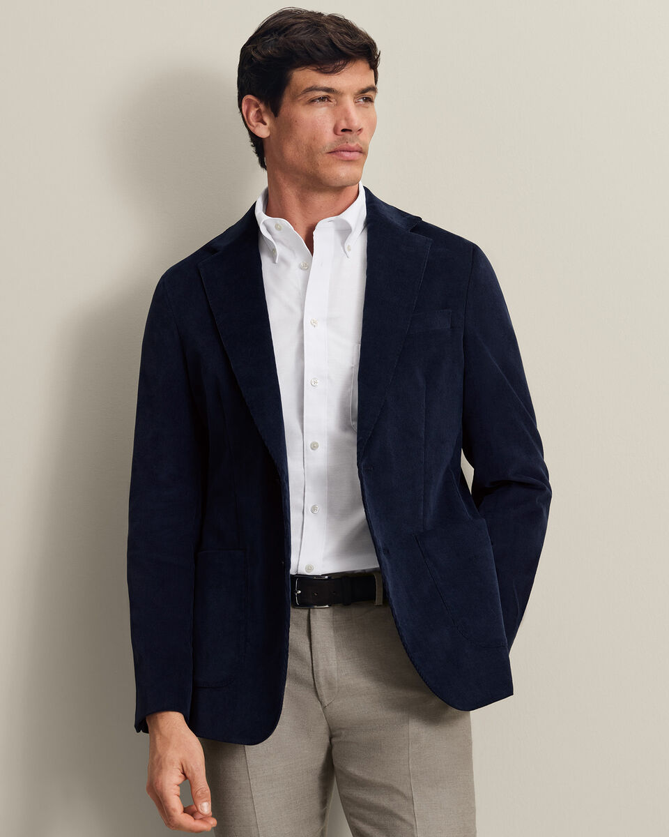Corduroy Jas - Marineblauw