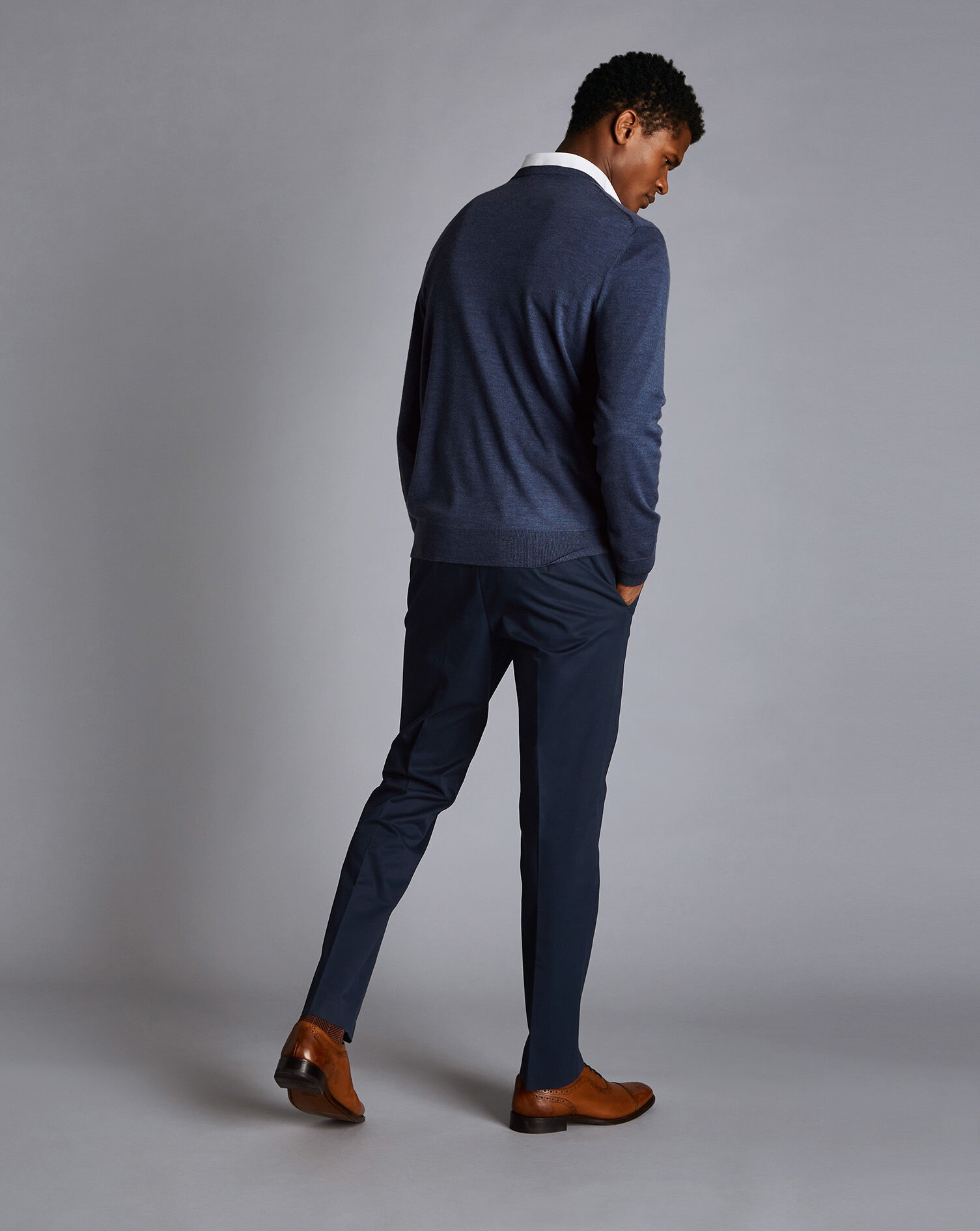 Non-Iron Chinos - Navy | Charles Tyrwhitt