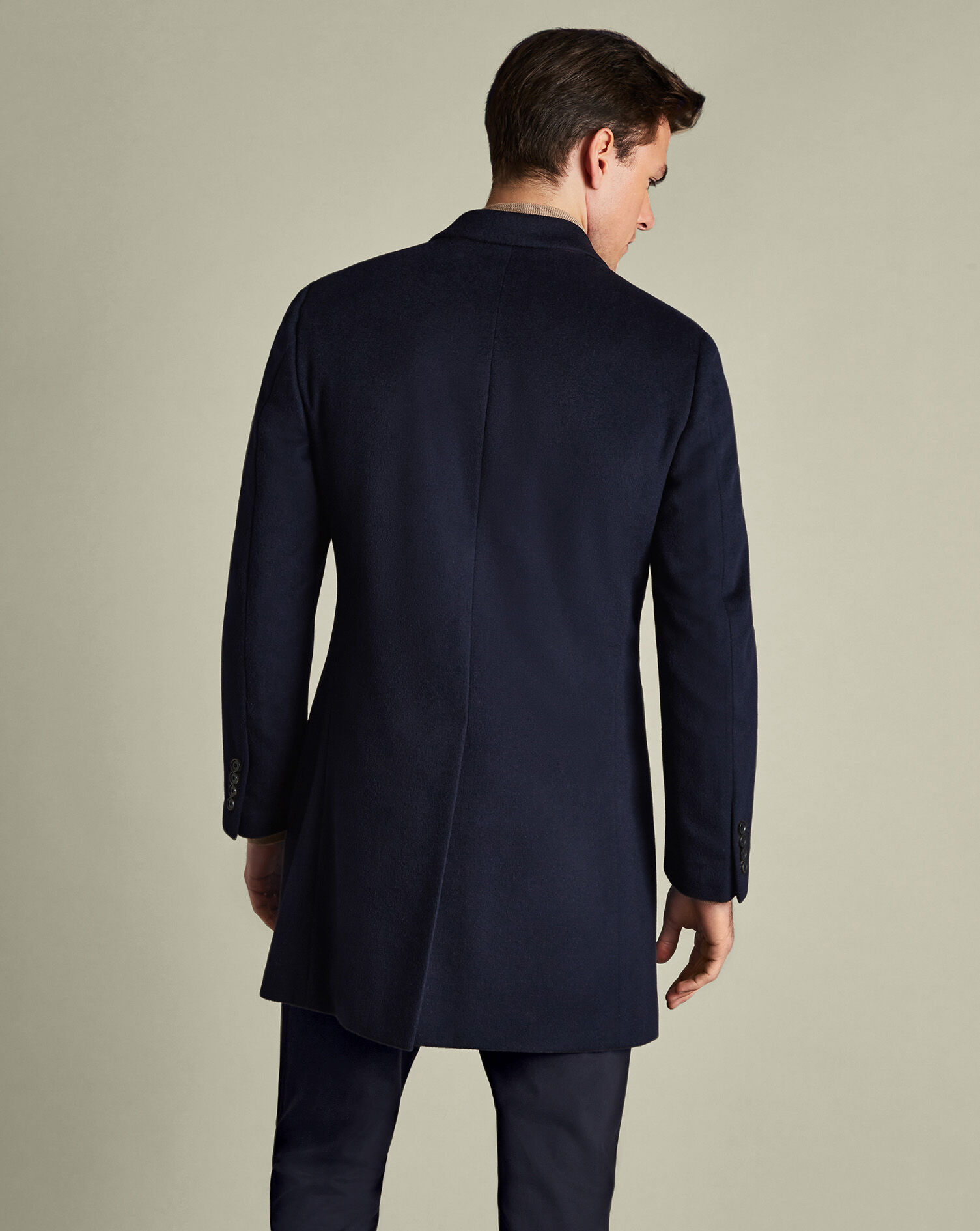 Pure Wool Overcoat - Navy | Charles Tyrwhitt US