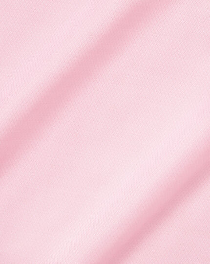 Semi-Cutaway Collar Egyptian Cotton Berkshire Weave Shirt - Pink