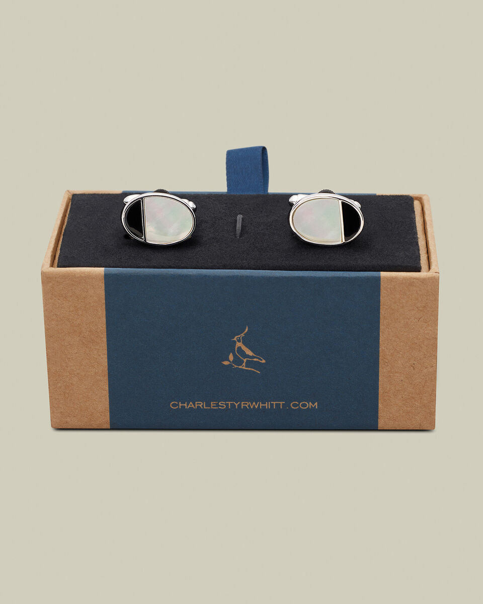 Mother of Pearl and Onyx Cufflinks