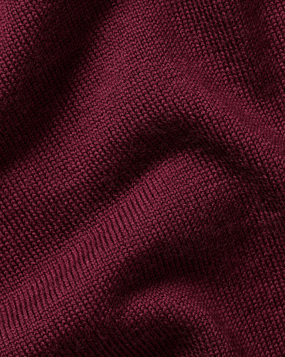 Pull &agrave; col zipp&eacute; en m&eacute;rinos - Bordeaux