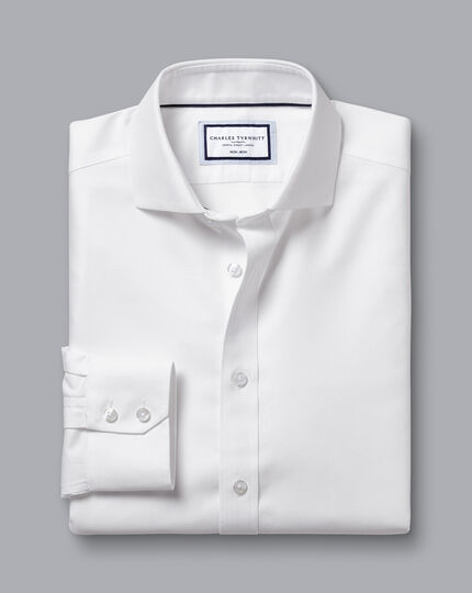 Cutaway Collar Non-Iron Clifton Weave Shirt - White