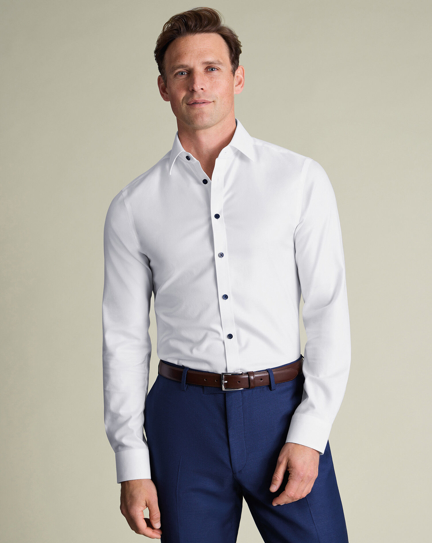 Non-Iron Twill Shirt - White