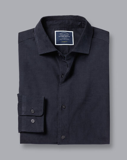 Spread Collar Fine Corduroy Shirt - French Blue