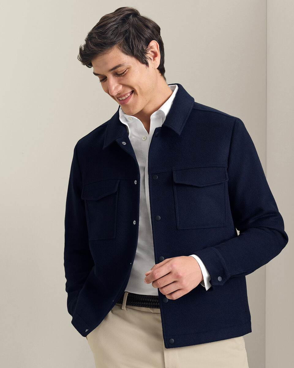 Veste Harrington en Laine - Bleu Marine