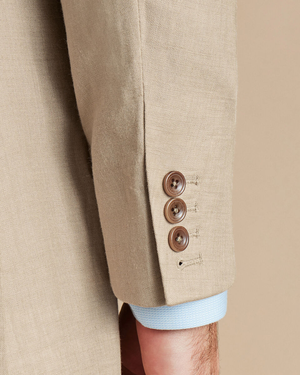 Dark Tan ~ Taupe ~ Khaki Big and Tall Linen Suit main image 1