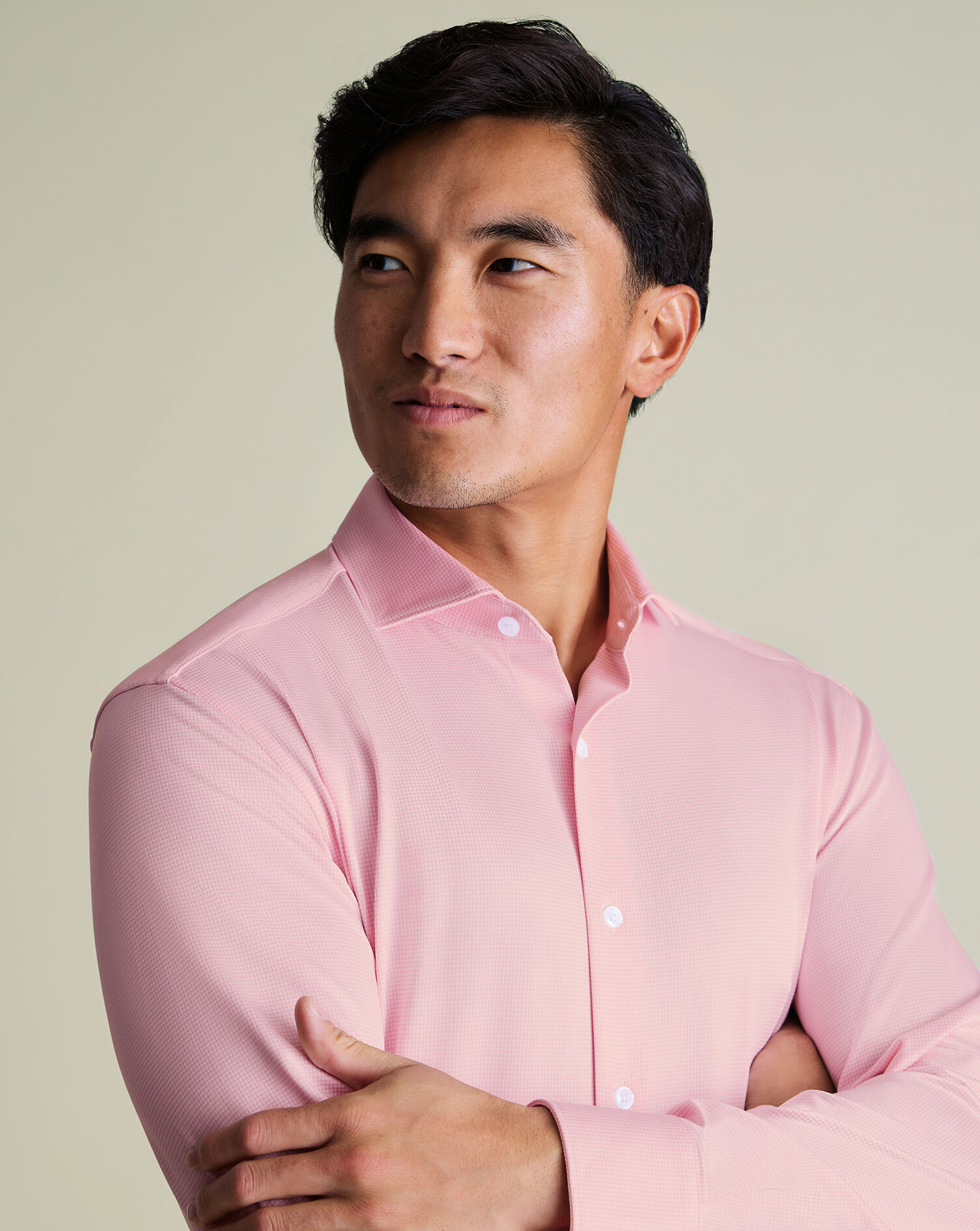 Performance Stretch Shirt - Light Pink & White