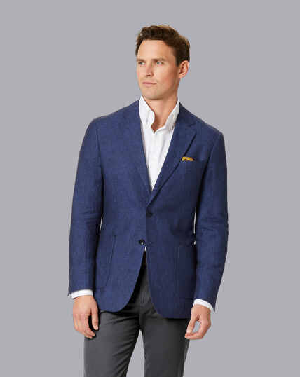 Linen Cotton Jacket - Blue