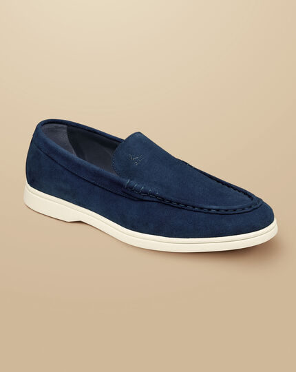 Suede Slip-On Loafer - French blue