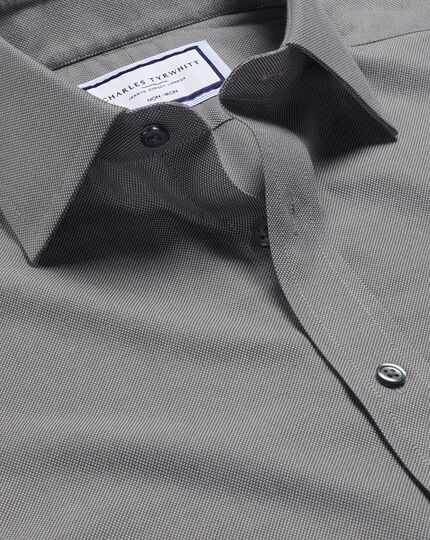 Non-Iron Royal Oxford Shirt - Grey | Charles Tyrwhitt