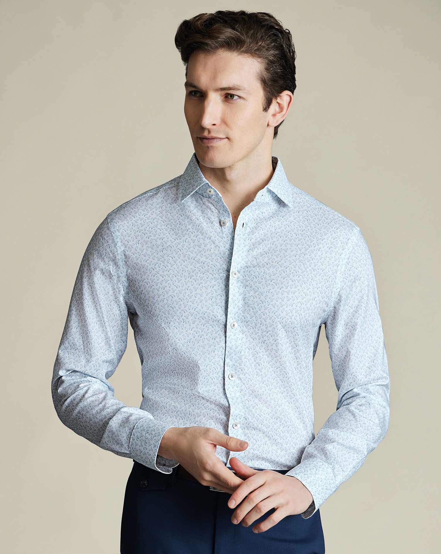 Chemise Enfant Please Avec Imprimé Oiseaux - Taille XS (~128 Cm), Occasion Très Bon état