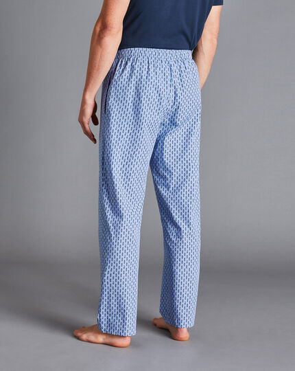 Schlafanzughose mit Brillen-Motiv - Kornblumenblau