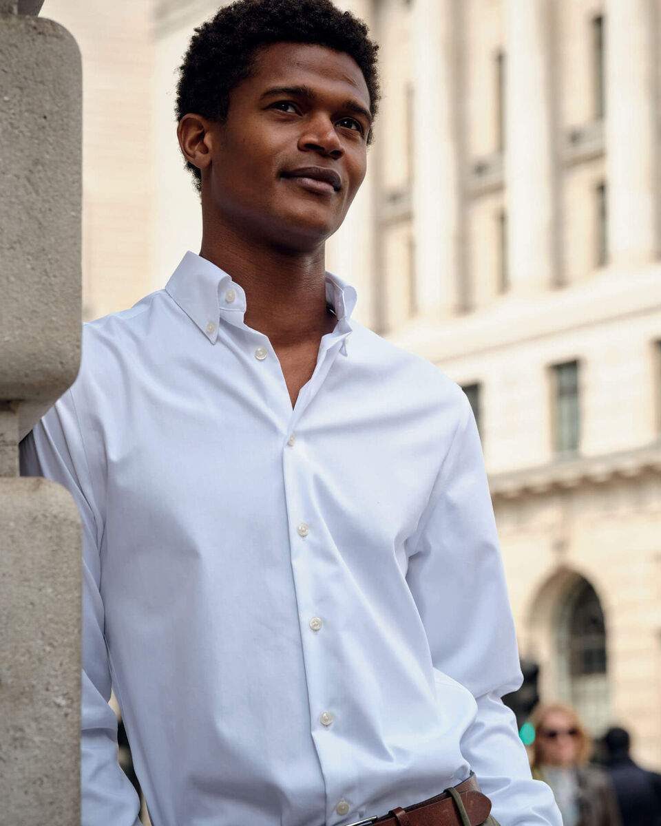 ButtonDown Collar NonIron Shirt White Charles Tyrwhitt