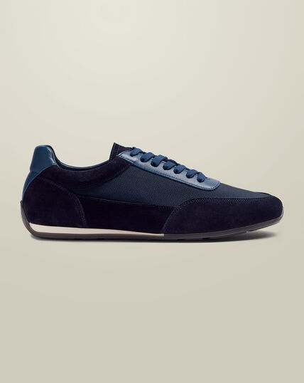 Men's Blue Leather & Dress Sneakers