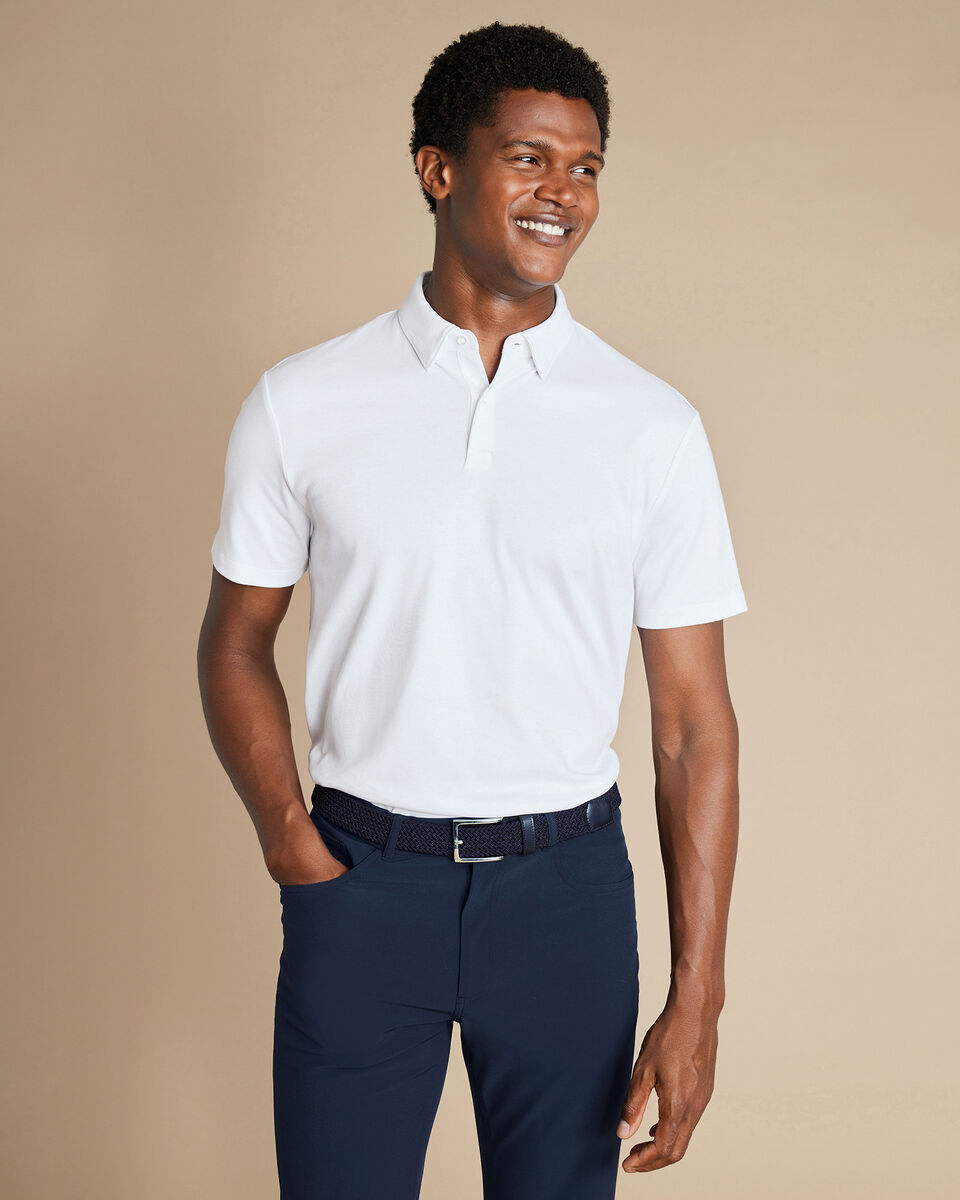 Performance Smart Jersey Polo - White