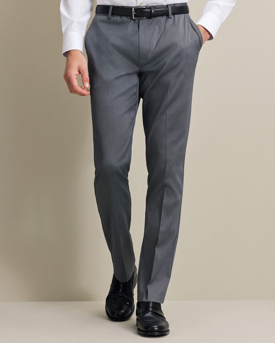Smart Textured Pants - Steel Blue
