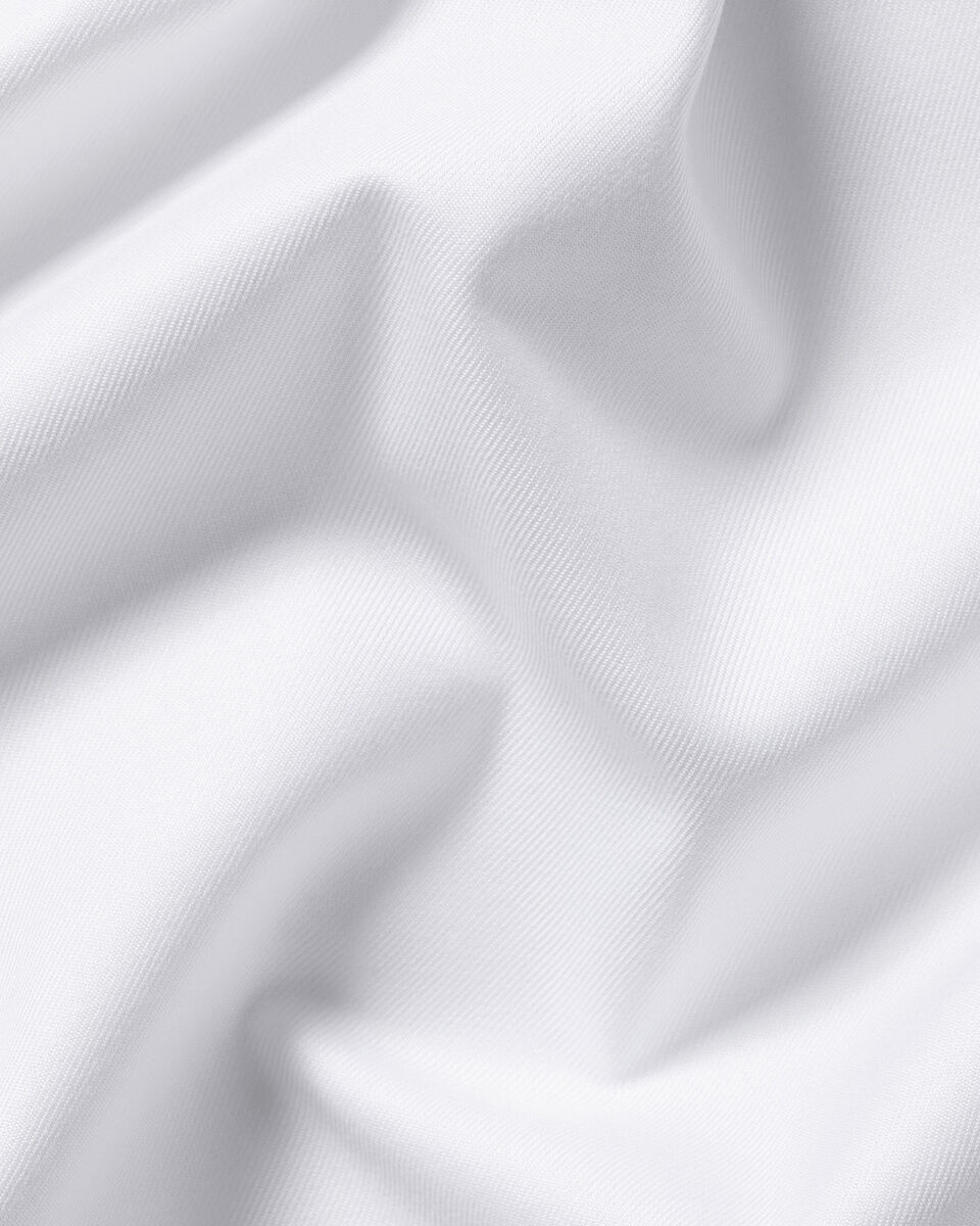 Non-Iron Twill with Contrast Buttons Shirt - White
