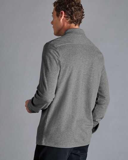 Piqué-Hemd aus Jersey - Grau