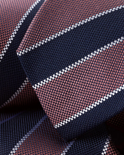 Stripe Silk Tie - French Blue & Pink