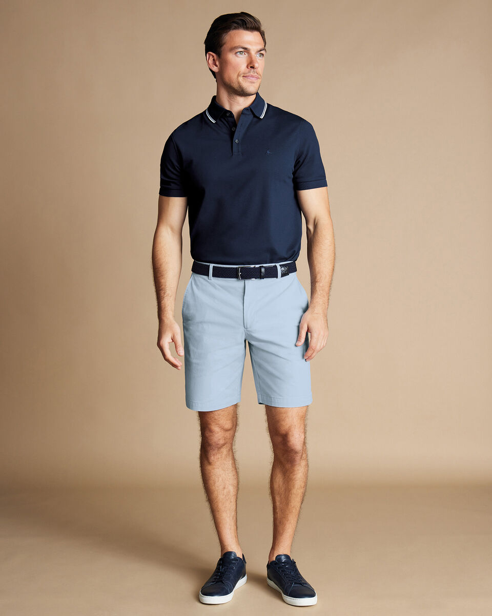 COTTON SHORTS CONTRAST WAISTBAND_SKY