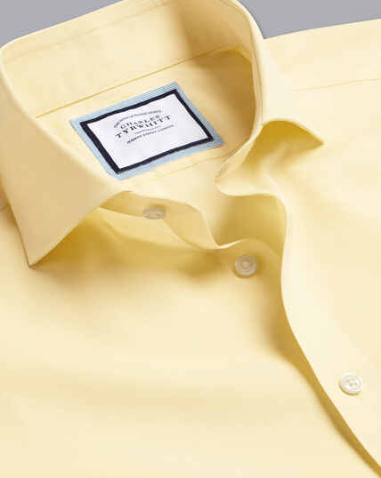 Cutaway Collar Non-Iron Poplin Shirt - Lemon Yellow
