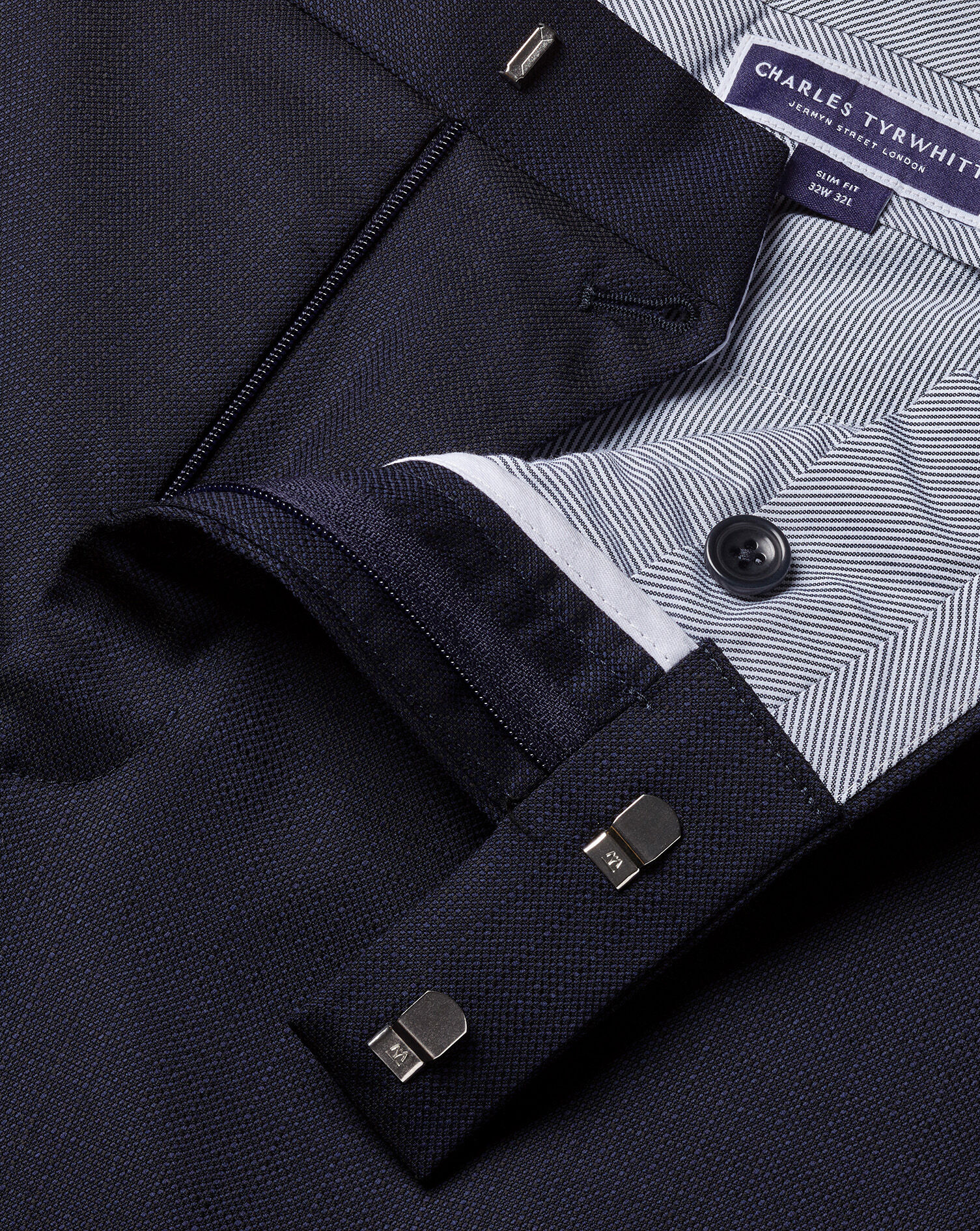 Italian Luxury Suit Pants - Dark Navy | Charles Tyrwhitt US